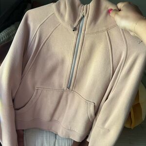 Lululemon clay oversized half zip scrub size M/L